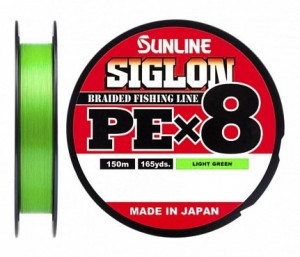 Плетёный шнур Sunline Siglon PE X8 150м #0.8 Салатовый