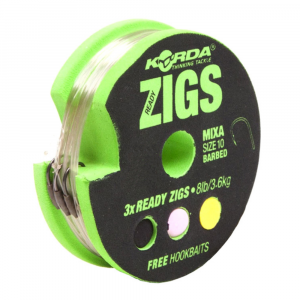 Готовая оснастка Korda Ready Zigs 8Ft 2.4м №10 barbles 3шт.s