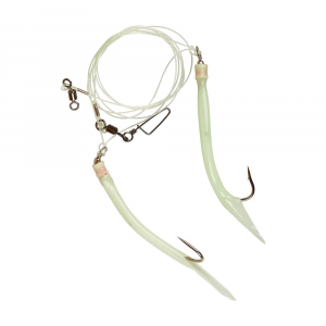 Усиленная ставка дроп шот с двумя крючками Gummi Makk 12/0 Glow-Glow