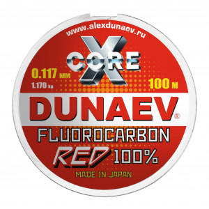 Флюорокарбон Dunaev Fluorocarbon Red 100м, 0.117мм