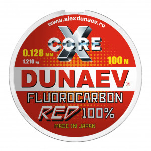 Флюорокарбон Dunaev Fluorocarbon Red 100м, 0.128мм