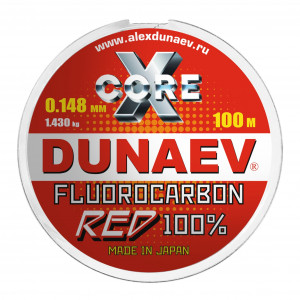 Флюорокарбон Dunaev Fluorocarbon Red 100м, 0.148мм