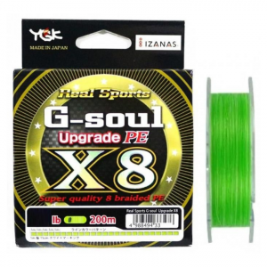 Плетёный шнур YGK G-soul X8 Upgrade 200м, #0.6-14lb, зелёный