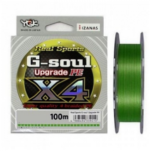 Плетёный шнур YGK G-soul X4 Upgrade 100м, #0.2-4lb, зелёный