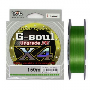 Плетёный шнур YGK G-soul X4 Upgrade 150м, #1.0-18lb, зелёный