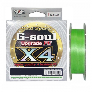 Плетёный шнур YGK G-soul X4 Upgrade 200м, #0.3-6lb, зелёный