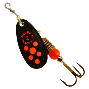 Вращающаяся блесна Mepps Comet Black Fury №2 black-fluo-orange