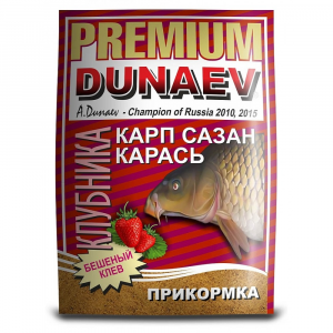 Прикормка Dunaev Premium Карп-Сазан Клубника 1кг