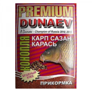 Прикормка Dunaev Premium Карп-Сазан Конопля красная 1кг