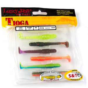 Мягкая съедобная приманка Lucky John Pro Series Tioga 3.4 цвет MIX2