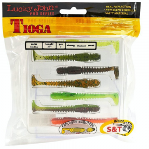 Мягкая съедобная приманка Lucky John Pro Series Tioga 4.5 цвет MIX1