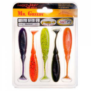 Мягкая съедобная приманка Lucky John Pro Series Mr. Greedy 3.9 цвет MIX1