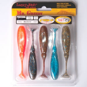 Мягкая съедобная приманка Lucky John Pro Series Mr. Greedy 3.9 цвет MIX2