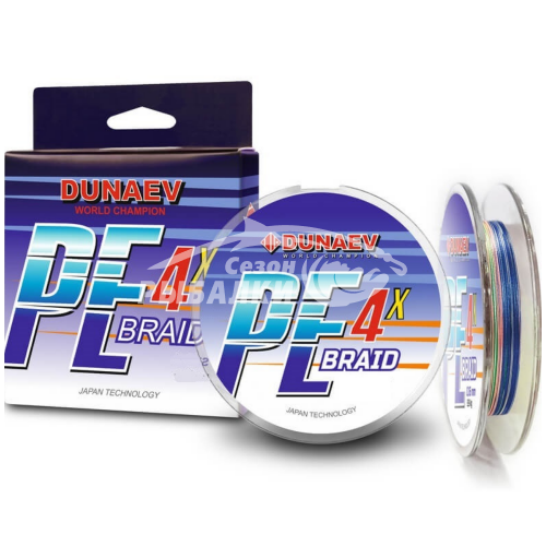 Шнур Dunaev Braid PE X4 150м 0.22мм 14.2кг Multicolor