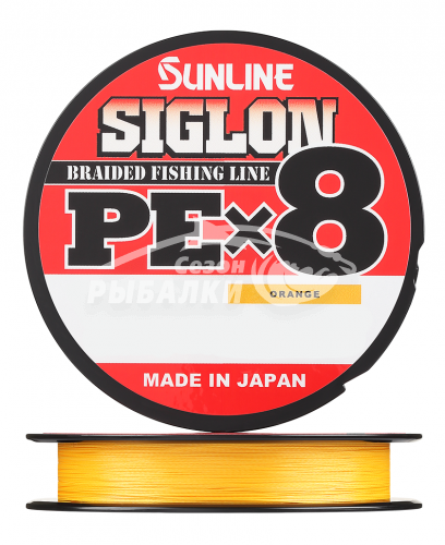 Плетёный шнур Sunline Siglon PE X8 150м #0.3 Оранжевый