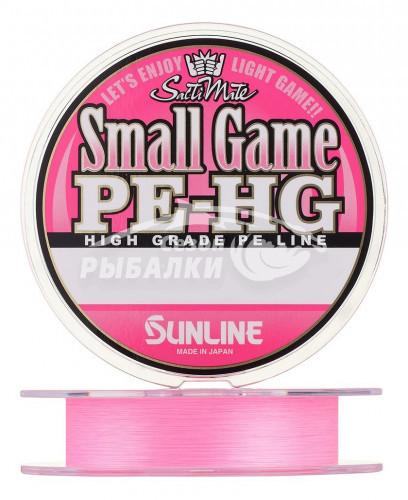 Плетёный шнур Sunline Small Game PE HG New 150м #0.6 Розовый