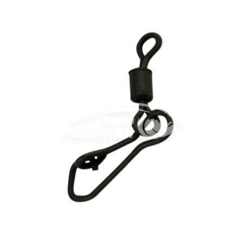 Вертлюжки с застёжкой Silver Stream Rolling Swivel with Hook Snap №12, Black