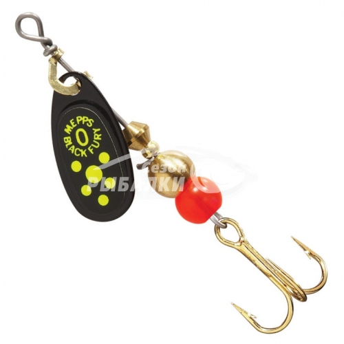 Вращающаяся блесна Mepps Comet Black Fury №0 black-fluo-chart