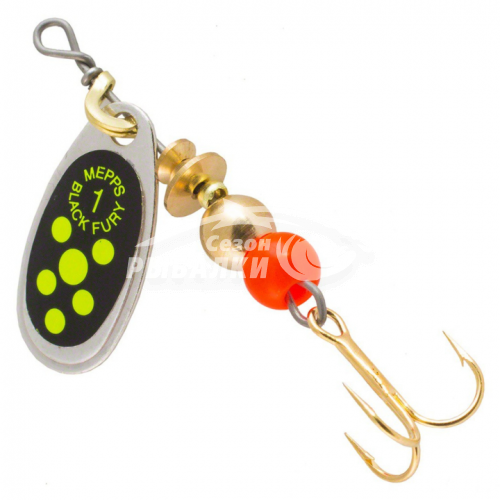 Вращающаяся блесна Mepps Comet Black Fury №1 silver-fluo-chart