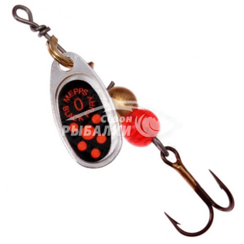 Вращающаяся блесна Mepps Comet Black Fury №1 silver-fluo-orange