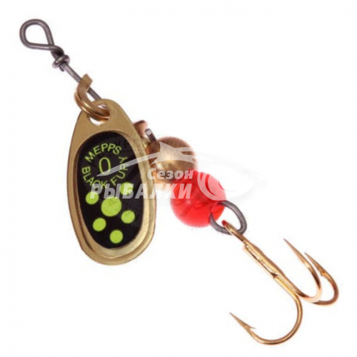 Вращающаяся блесна Mepps Comet Black Fury №1 gold-fluo-chart