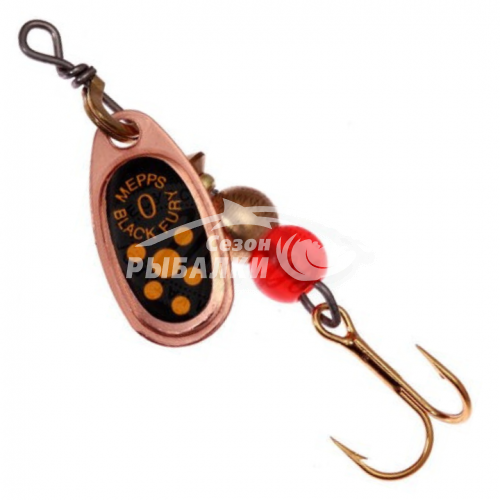 Вращающаяся блесна Mepps Comet Black Fury №1 copper-yellow