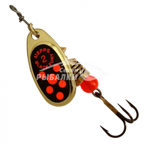 Вращающаяся блесна Mepps Comet Black Fury №2 gold-fluo-orange