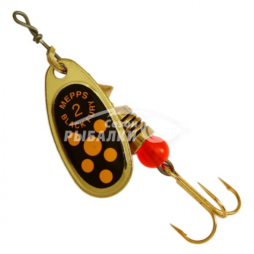 Вращающаяся блесна Mepps Comet Black Fury №2 gold-yellow