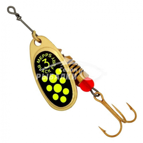 Вращающаяся блесна Mepps Comet Black Fury №3 gold-fluo-chart