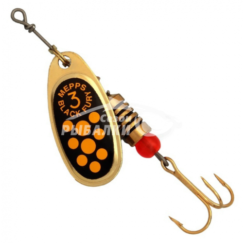 Вращающаяся блесна Mepps Comet Black Fury №3 gold-yellow