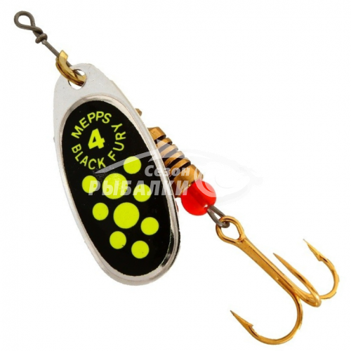Вращающаяся блесна Mepps Comet Black Fury №4 silver-fluo-char