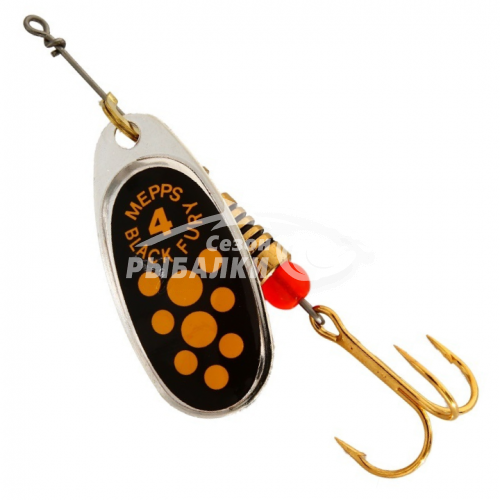 Вращающаяся блесна Mepps Comet Black Fury №4 silver-yellow