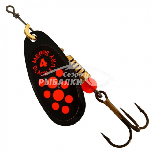 Вращающаяся блесна Mepps Comet Black Fury №4 black-fluo-orange