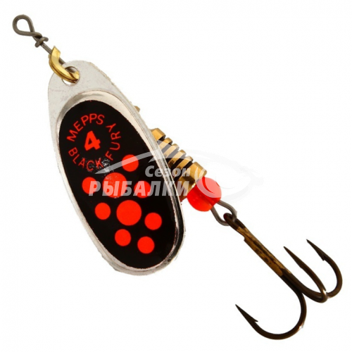 Вращающаяся блесна Mepps Comet Black Fury №4 silver-fluo-orange