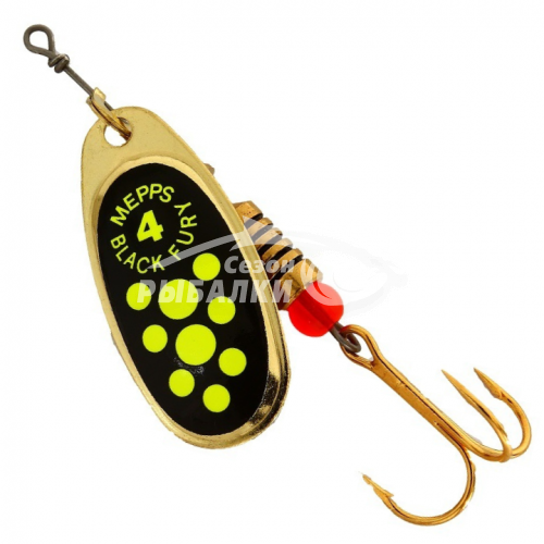 Вращающаяся блесна Mepps Comet Black Fury №4 gold-fluo-chart