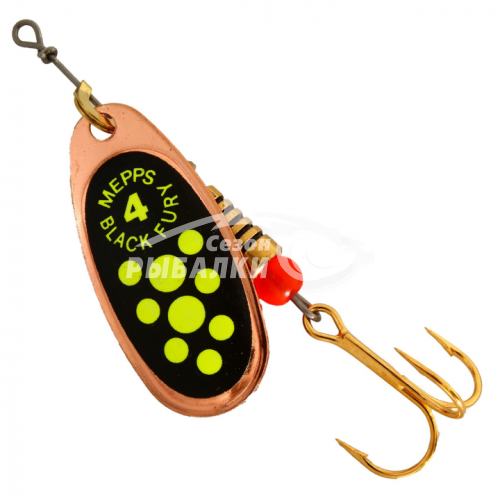 Вращающаяся блесна Mepps Comet Black Fury №4 copper-fluo-chart