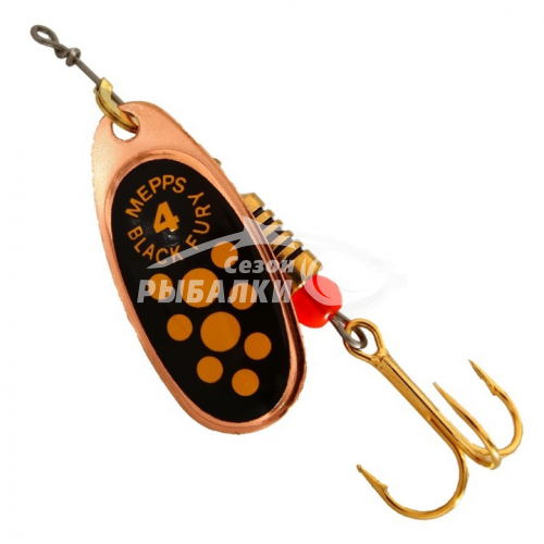 Вращающаяся блесна Mepps Comet Black Fury №4 copper-yellow