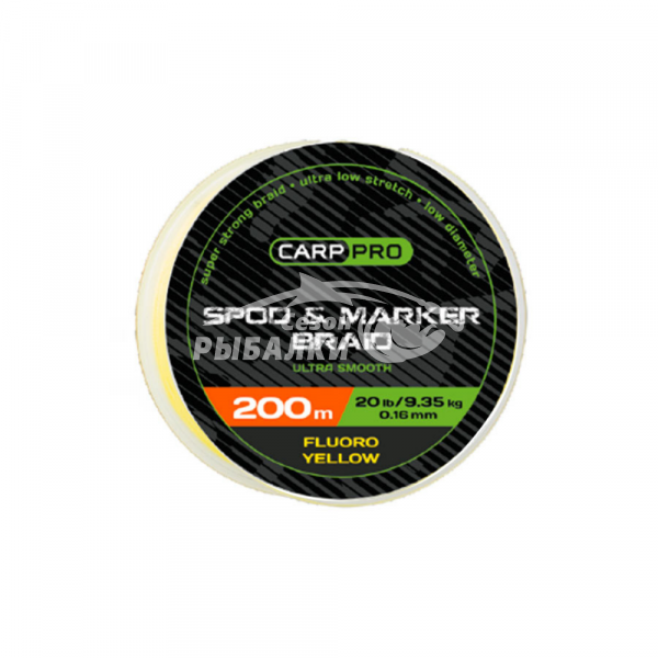 Шнур плетеный под спод-маркер Carp Pro Spod and Marker Braid 0.16мм 200м флуоро-желтый