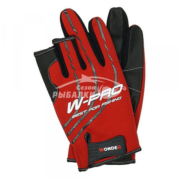 Перчатки неопреновые Wonder красные с черным с двумя пальцами XL