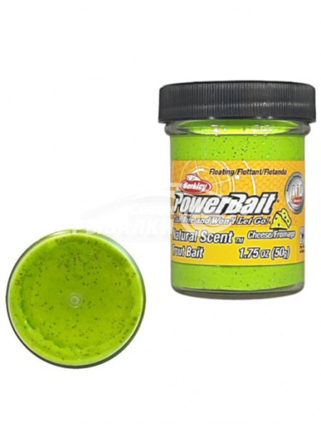 Паста форелевая Berkley Natural Scent Trout Bait Cheese Light GRN 50гр