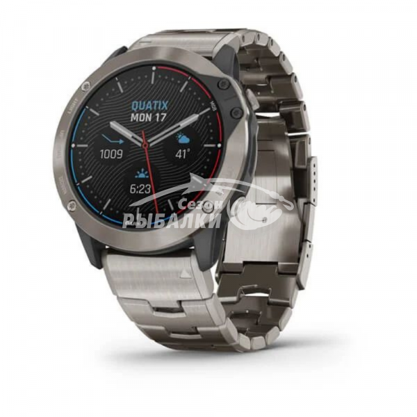 Морские часы Garmin QUATIX 6X Solar титановый с титановым ремешком
