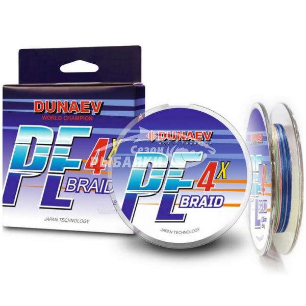 Шнур Dunaev Braid PE X4 150м 0.38мм 36.6кг Multicolor