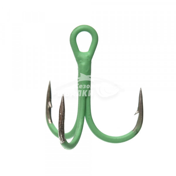Крючок тройной Flagman Treble hook F36 Luminous Green №2