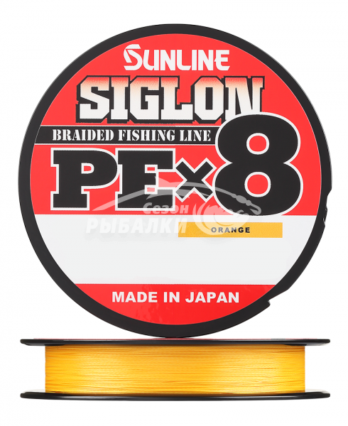 Плетёный шнур Sunline Siglon PE X8 150м #1.7 Оранжевый