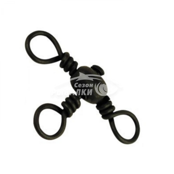Вертлюжки тройные Т-образные Silver Stream Crossline Swivel №8, Black