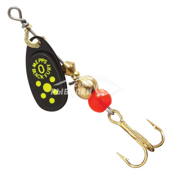 Вращающаяся блесна Mepps Comet Black Fury №0 black-fluo-chart