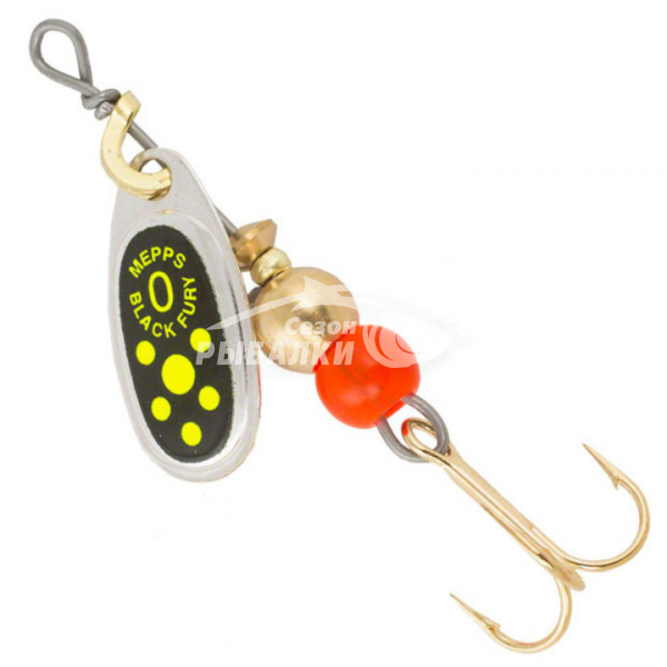 Вращающаяся блесна Mepps Comet Black Fury №0 silver-fluo-chart
