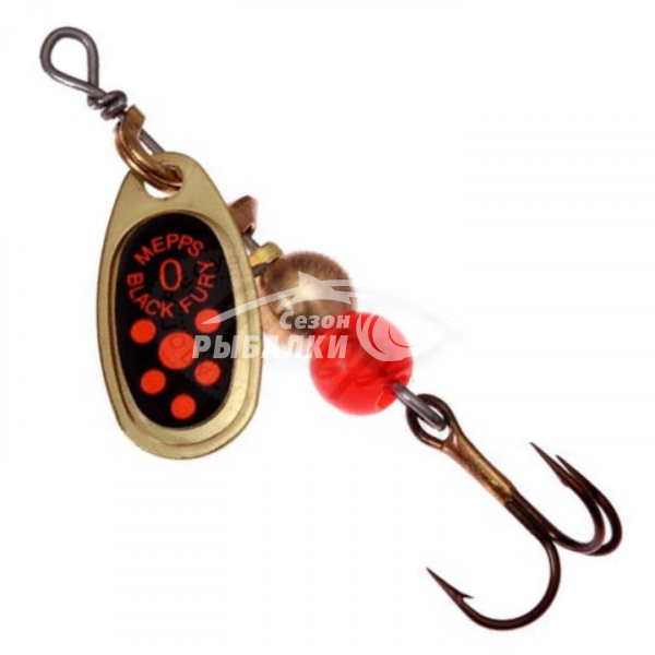 Вращающаяся блесна Mepps Comet Black Fury №0 gold-fluo-orange