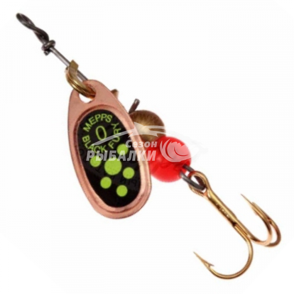 Вращающаяся блесна Mepps Comet Black Fury №0 copper-fluo-chart