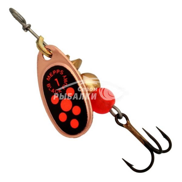 Вращающаяся блесна Mepps Comet Black Fury №0 copper-fluo-orange